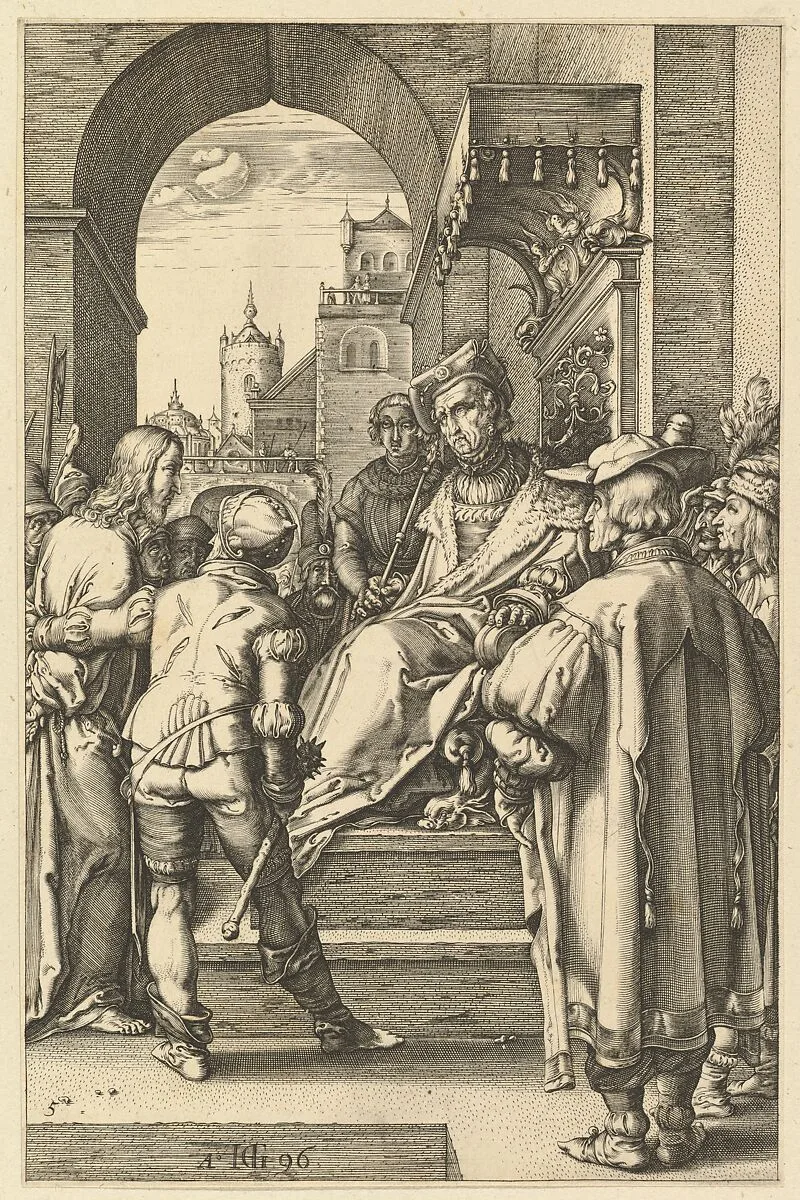 Christ before Pilate, from "The Passion of Christ" — Hendrick Goltzius