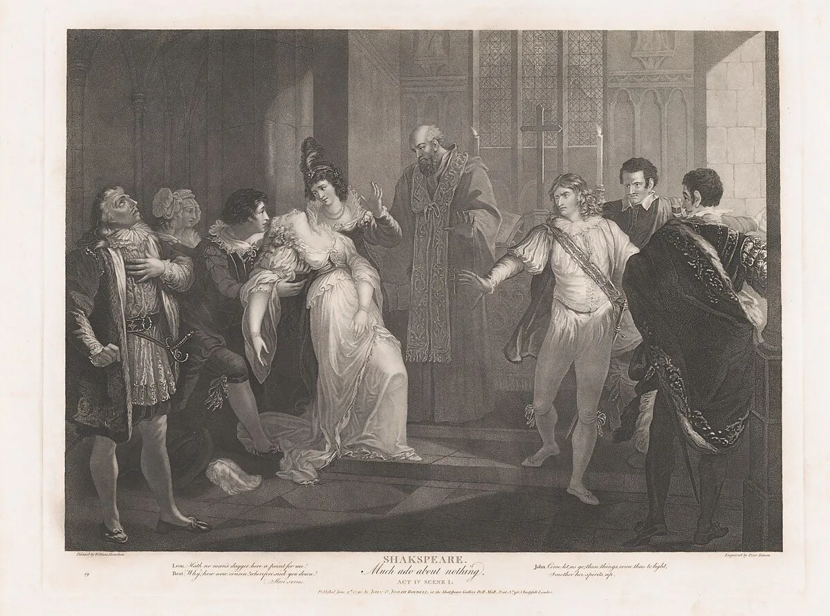 Hero Fainting in Church (Shakespeare, Much Ado About Nothing, Act 4, Scene 1) — Peter Simon|William Shakespeare|John & Josiah Boydell|William Hamilton