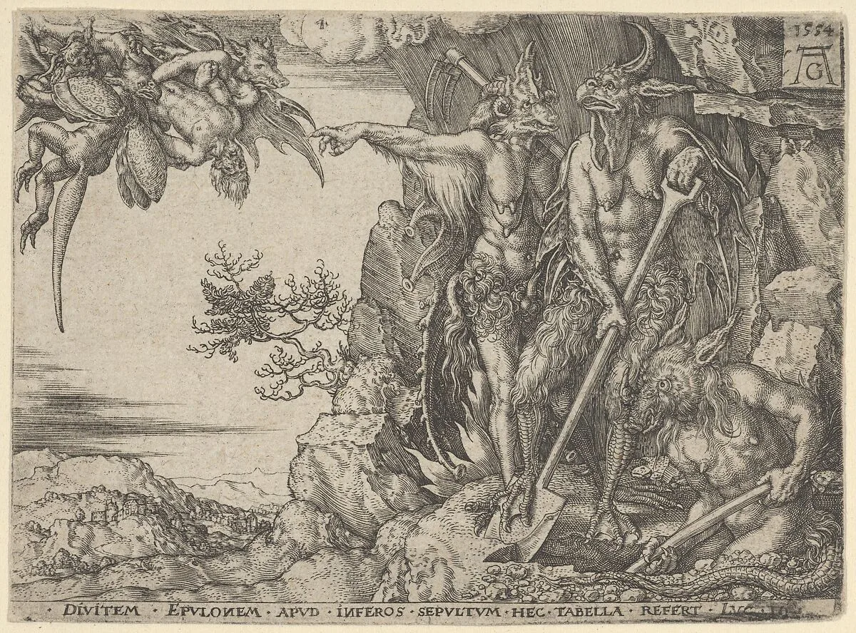 The Rich Man Transported to Hell, from The Parable of the Rich Man and Lazarus, from The Parable of the Rich Man and Lazarus — Heinrich Aldegrever