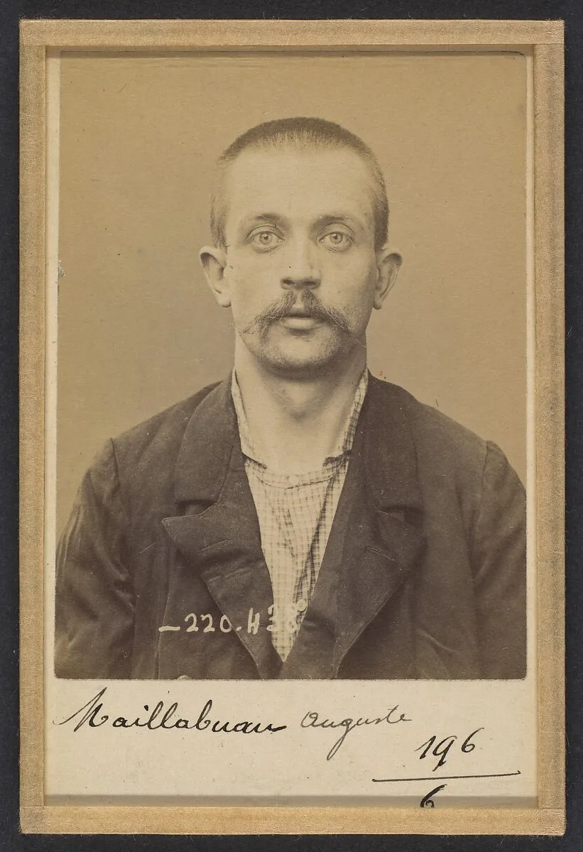 Maillabuau. Auguste, Léon. 30 ans, né le 23/8/93 à Paris Vle. Anarchiste. 2/7/94. — Alphonse Bertillon