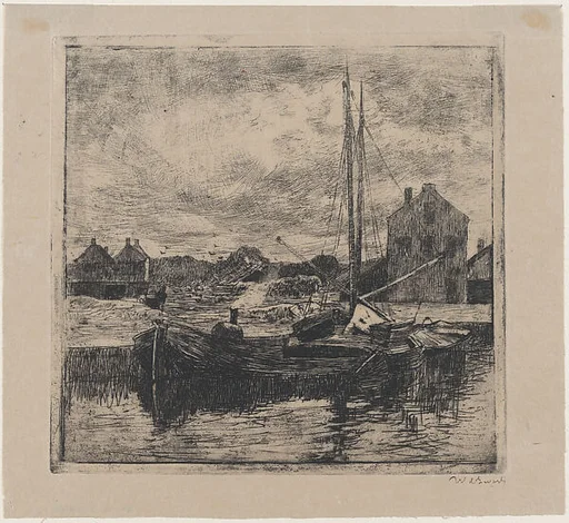 Barges Anchored by the Wharf