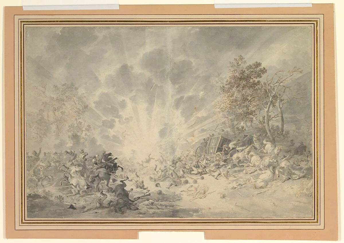 A Military Convoy Surprised by an Explosion — Dirk Langendijk