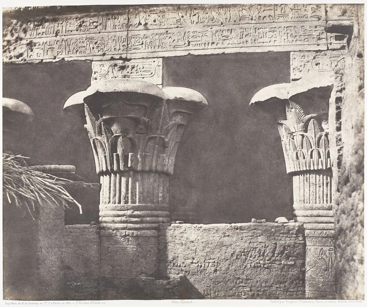 Esneh (Latopolis), Construction Ensablée - Architrave, Futs, et Chapiteaux — Félix Teynard|Imprimerie Photographique de H. de Fonteny et Cie