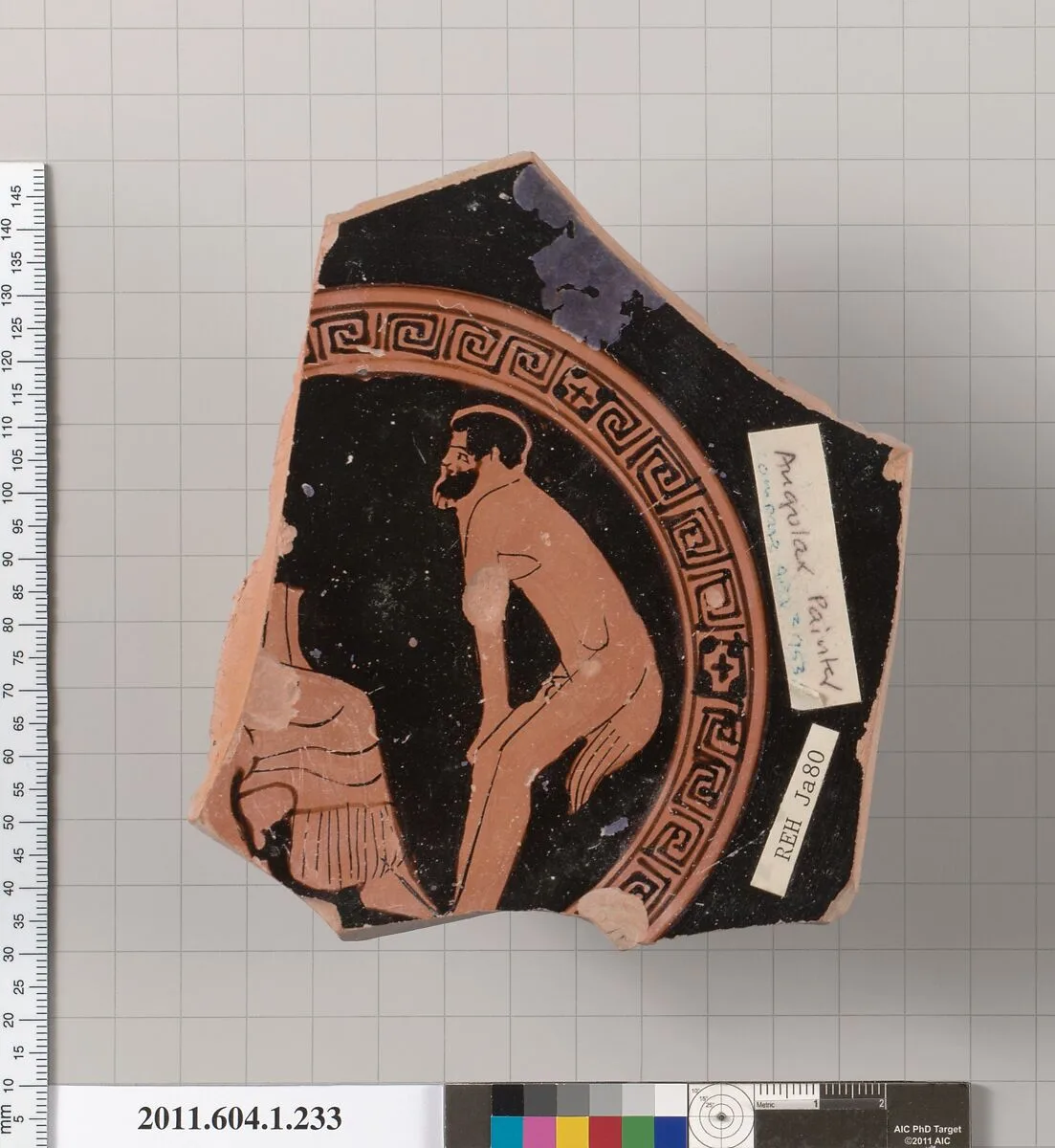 Terracotta fragment of a kylix (drinking cup) — Angular Painter