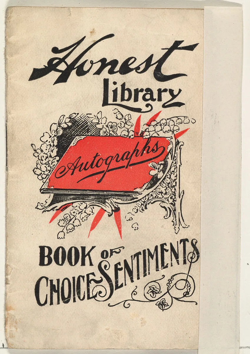 Book of Choice Sentiments, from the Honest Library series (N115) issued by Duke Sons & Co. to promote Honest Long Cut Tobacco — W. Duke, Sons & Co.|Donaldson Brothers