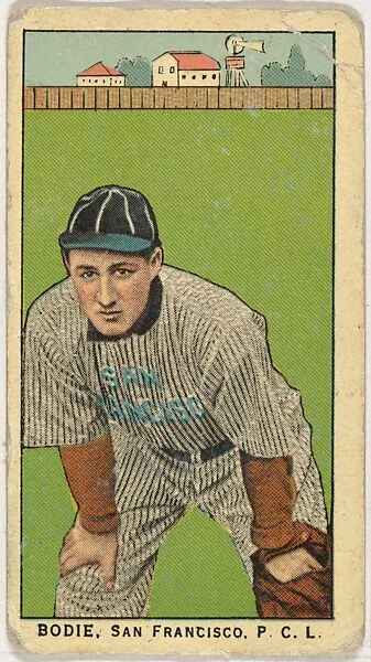 Bodie, San Francisco, Pacific Coast League, from the "Obak Baseball Players" set (T212), issued by the American Tobacco Company to promote Obak Mouthpiece Cigarettes — American Tobacco Company