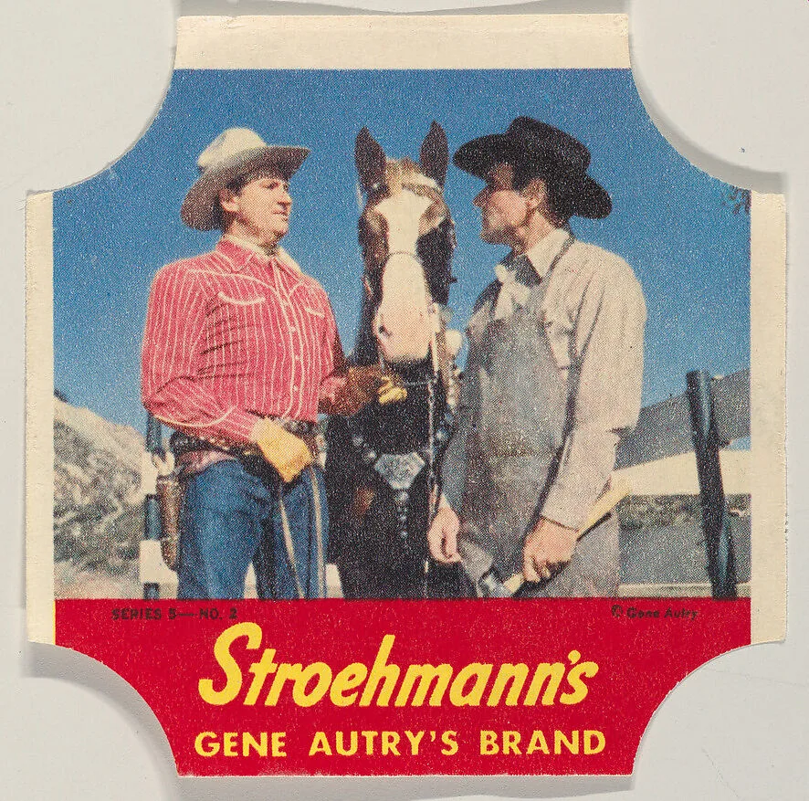 Gene Autry's Brand, Series 5, No. 2, from the Gene Autry's Brand bread end labels series (D290-7) issued by Stroehmann Bread Company — Stroehmann Bread Company