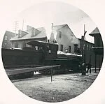 [Three Prints of 1890s-1900s Tondo Photographs: Train, Women Outdoors, Horse]