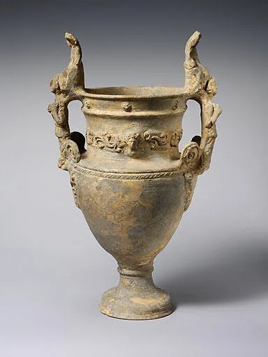 Terracotta volute-krater (bowl for mixing wine and water) — Bolsena Group