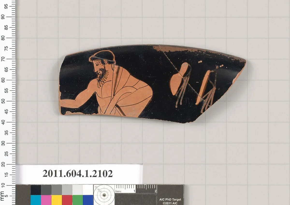 Terracotta rim fragment of a kylix (drinking cup) — Unknown