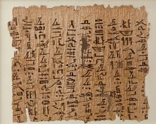 Papyrus inscribed with an account and a religious text