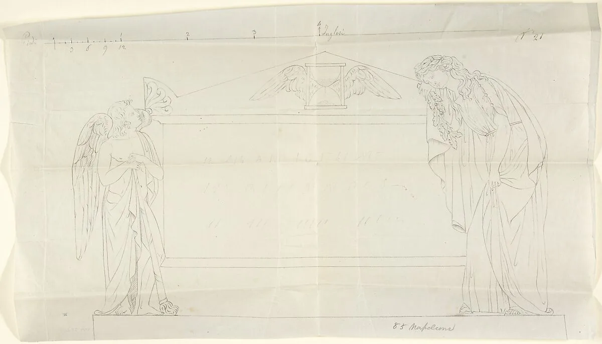 Design for a Sarcophagus with Two Mourning Figures — John Gibson