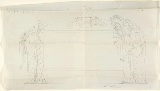 Design for a Sarcophagus with Two Mourning Figures