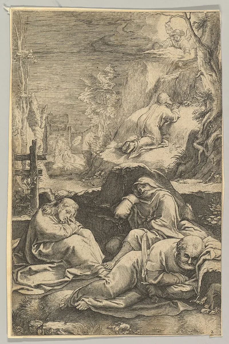 The Agony in the Garden, from "The Passion of Christ" — Hendrick Goltzius|Ludovicus Siceram