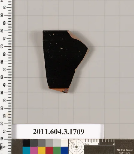 Terracotta rim fragment of a kylix: Band cup (drinking cup)