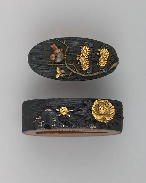 Sword-Hilt Collar and Pommel (Fuchigashira) — Unknown