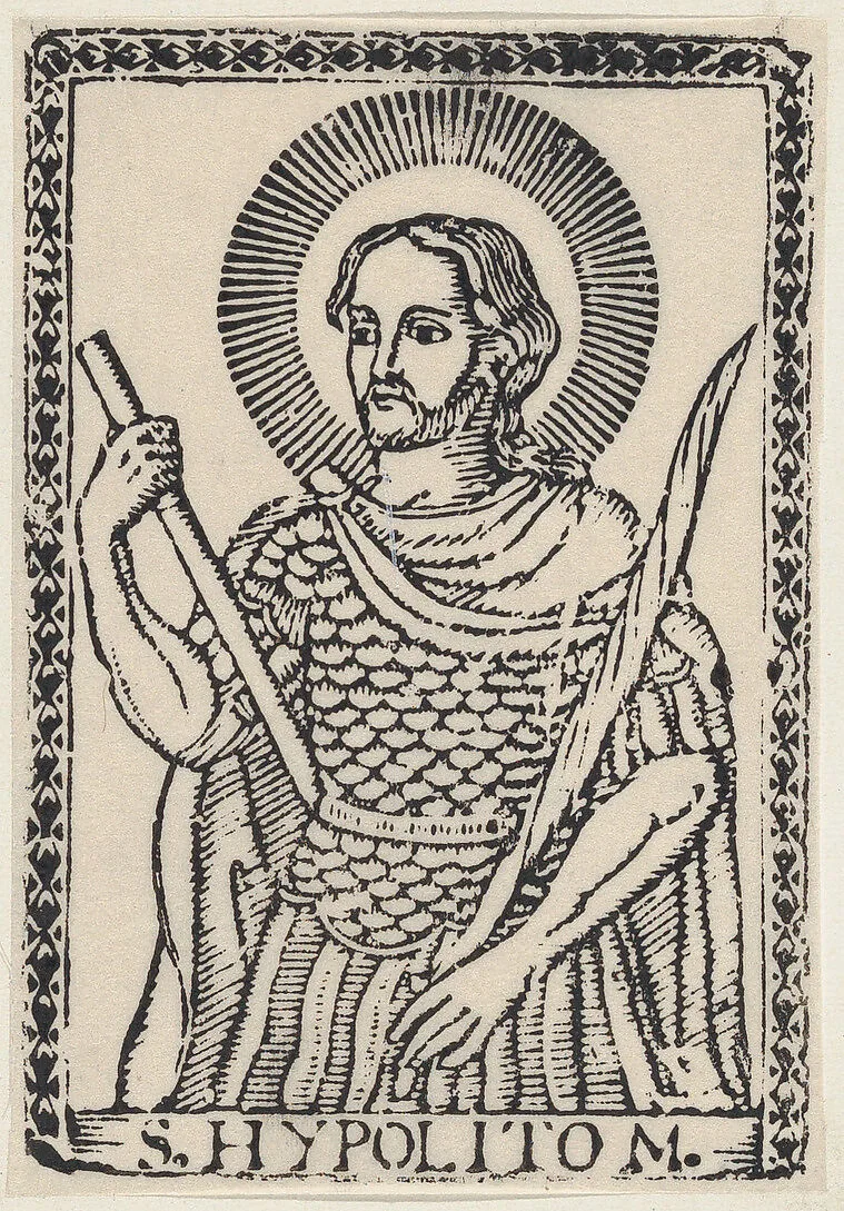 Saint Hippolytus of Rome, martyr — Anonymous, Mexican