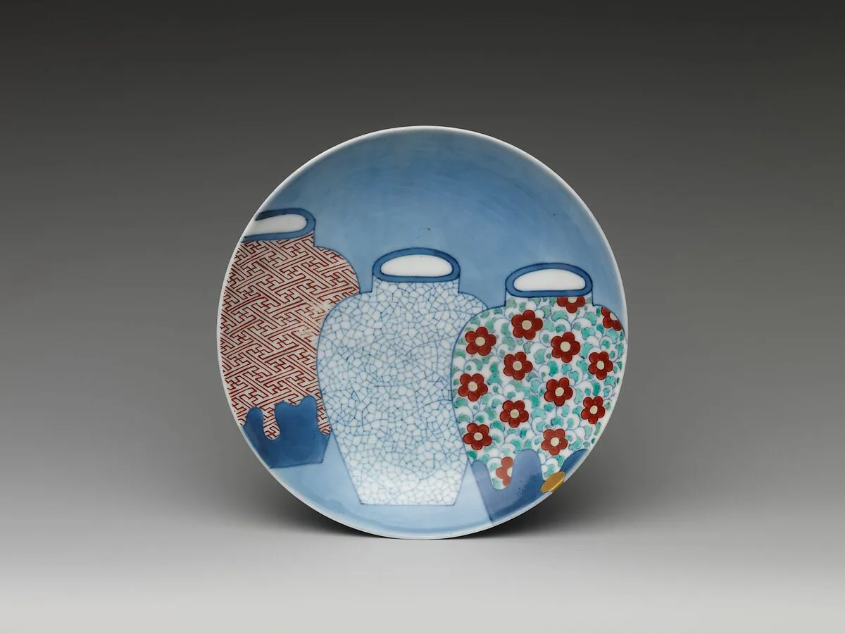 色絵三壺文小皿|Dish with Three Jars — Unknown