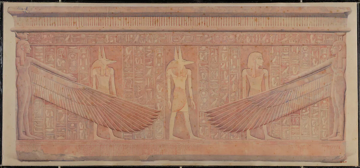 Facsimile of the south side of the sarcophagus of King Haremhab — Lancelot Crane