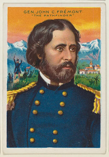 General John C. Fremont, "The Pathfinder," from the "Heroes of History" series (T68), issued with Miners Extra Smoking Tobacco, Natural Leaf Scrap, and Royal Bengals Little Cigars — John Charles Fremont|Royal Bengals Little Cigars