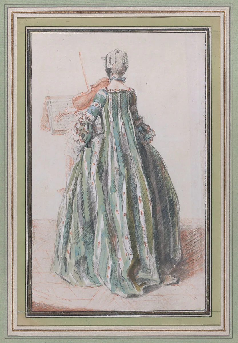 Woman Playing the Violin, Seen from the Back — Louis de Carmontelle