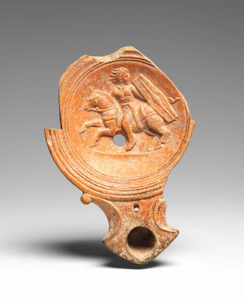 Terracotta oil lamp fragment — Unknown