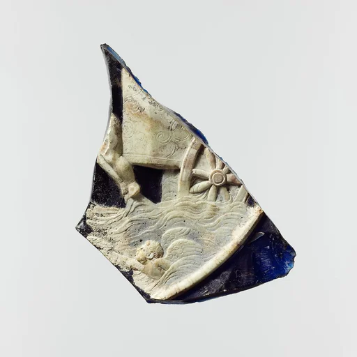 Glass cameo plate fragment