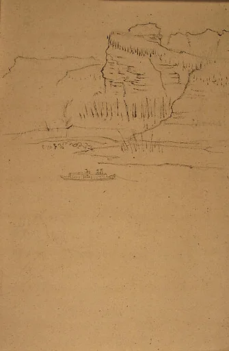 敦煌人物山水等白描稿|River Landscape