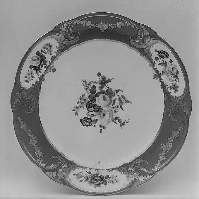 Plate (Assiette à palmes) (1 of 102) (part of a service) — Sèvres Manufactory|Jacques-François Micaud