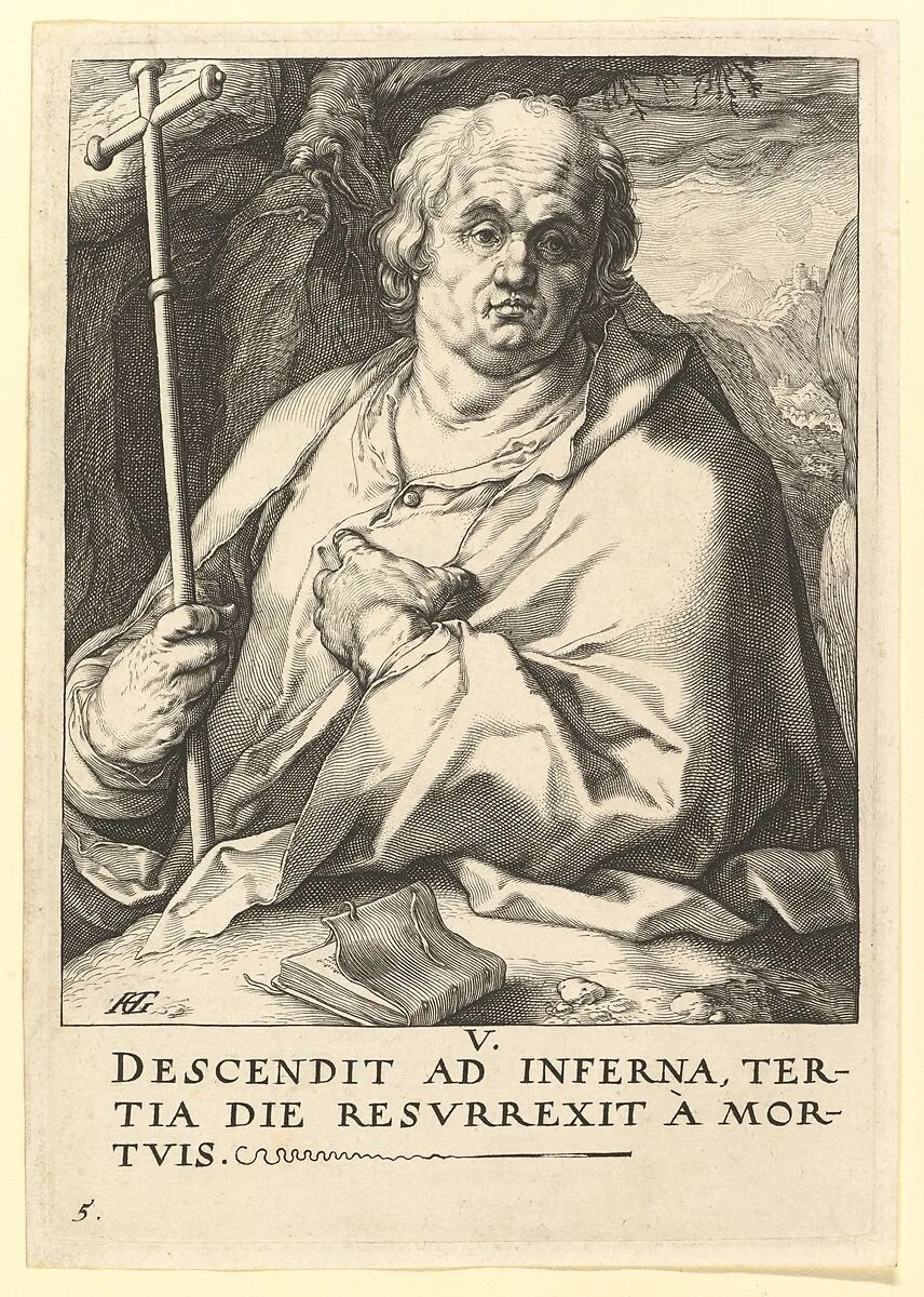 St. Philip, from Christ, the Apostles and St. Paul with the Creed — Hendrick Goltzius