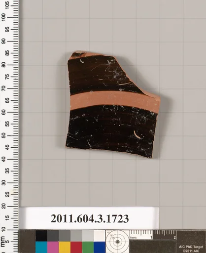 Terracotta fragment of a kylix: Band or lip cup (drinking cup)