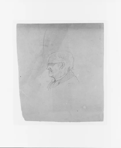 Profile Sketch of a Blindfolded Man (from Sketchbook)
