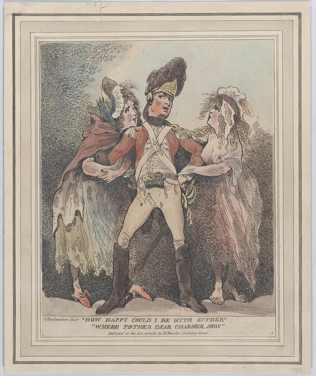 How Happy Could I Be With Either, Were t'Other Dear Charmer Away — Thomas Rowlandson|Henry Brookes