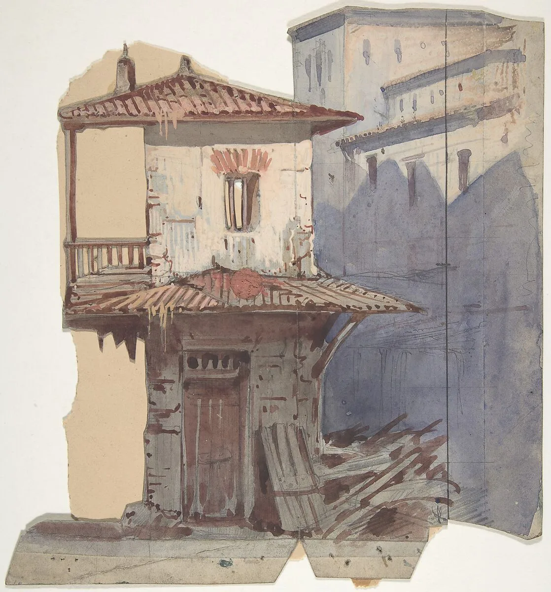 Design for a Stage Set at the Opéra, Paris — Eugène Cicéri