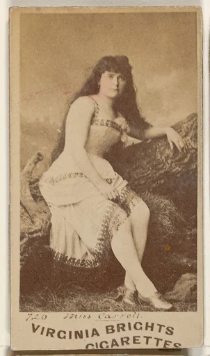 Card 720, Miss Carroll, from the Actors and Actresses series (N45, Type 1) for Virginia Brights Cigarettes