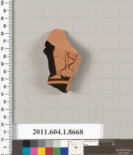 Terracotta rim fragment of a stemless? kylix (drinking cup)