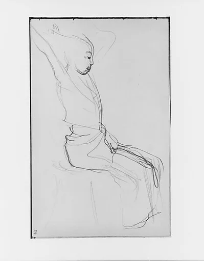 Javanese Dancer in Profile Fixing Her Hair (from Sketchbook of Javanese Dancers)