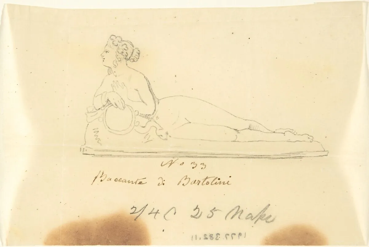 Sketch of Statue: Bacchante by Bartolini — John Gibson