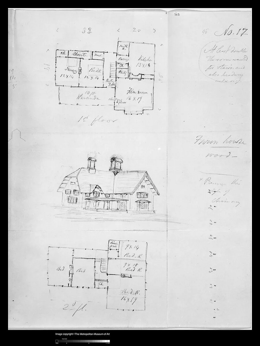 Design for Bracketed American Farm House, Design XVII from The Architecture of Country Houses — Alexander Jackson Davis
