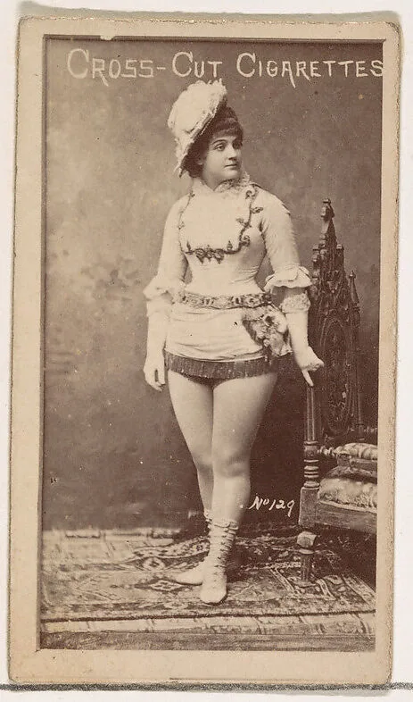 Card Number 129, from the Actors and Actresses series (N145-1) issued by Duke Sons & Co. to promote Cross Cut Cigarettes — W. Duke, Sons & Co.