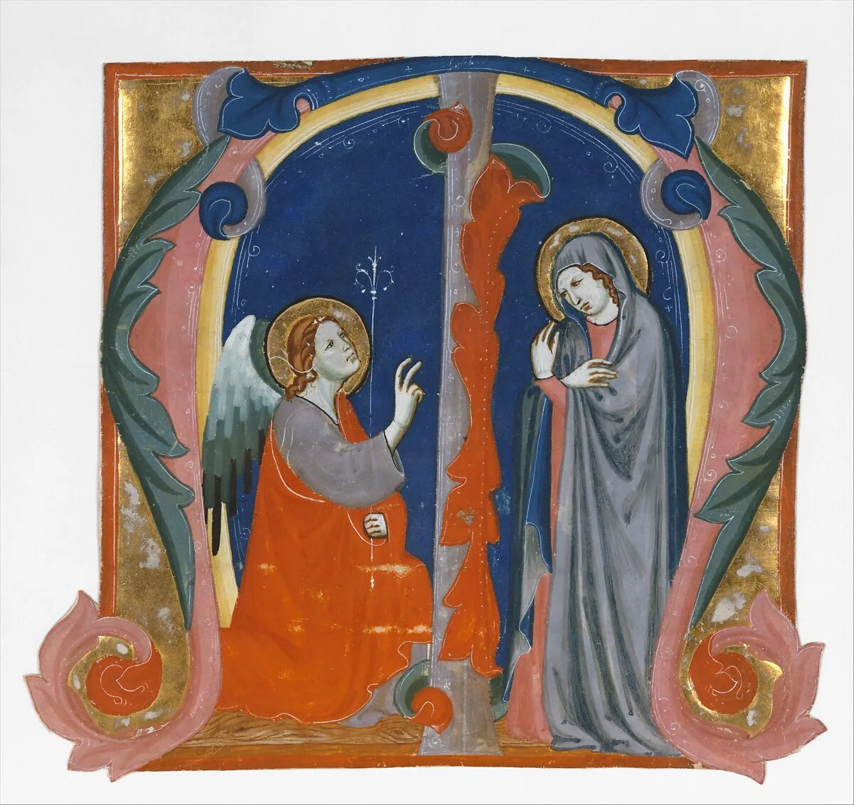 Annunciation in an Initial M — Maestro Daddesco