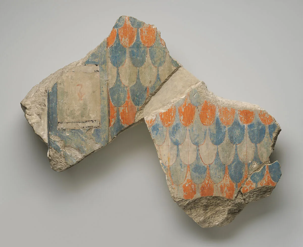 Relief fragment with feather pattern — Unknown