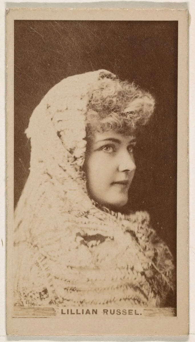 Lillian Russell, from the Actresses series (N245) issued by Kinney Brothers to promote Sweet Caporal Cigarettes — Kinney Brothers Tobacco Company