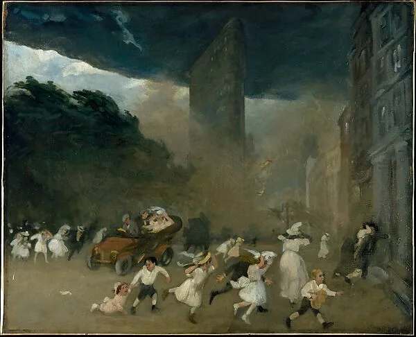 Dust Storm, Fifth Avenue — John Sloan