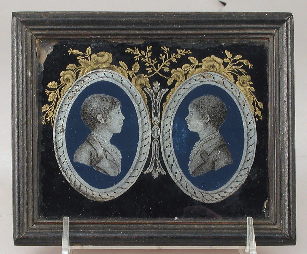 Panel with portraits of two boys — Unknown