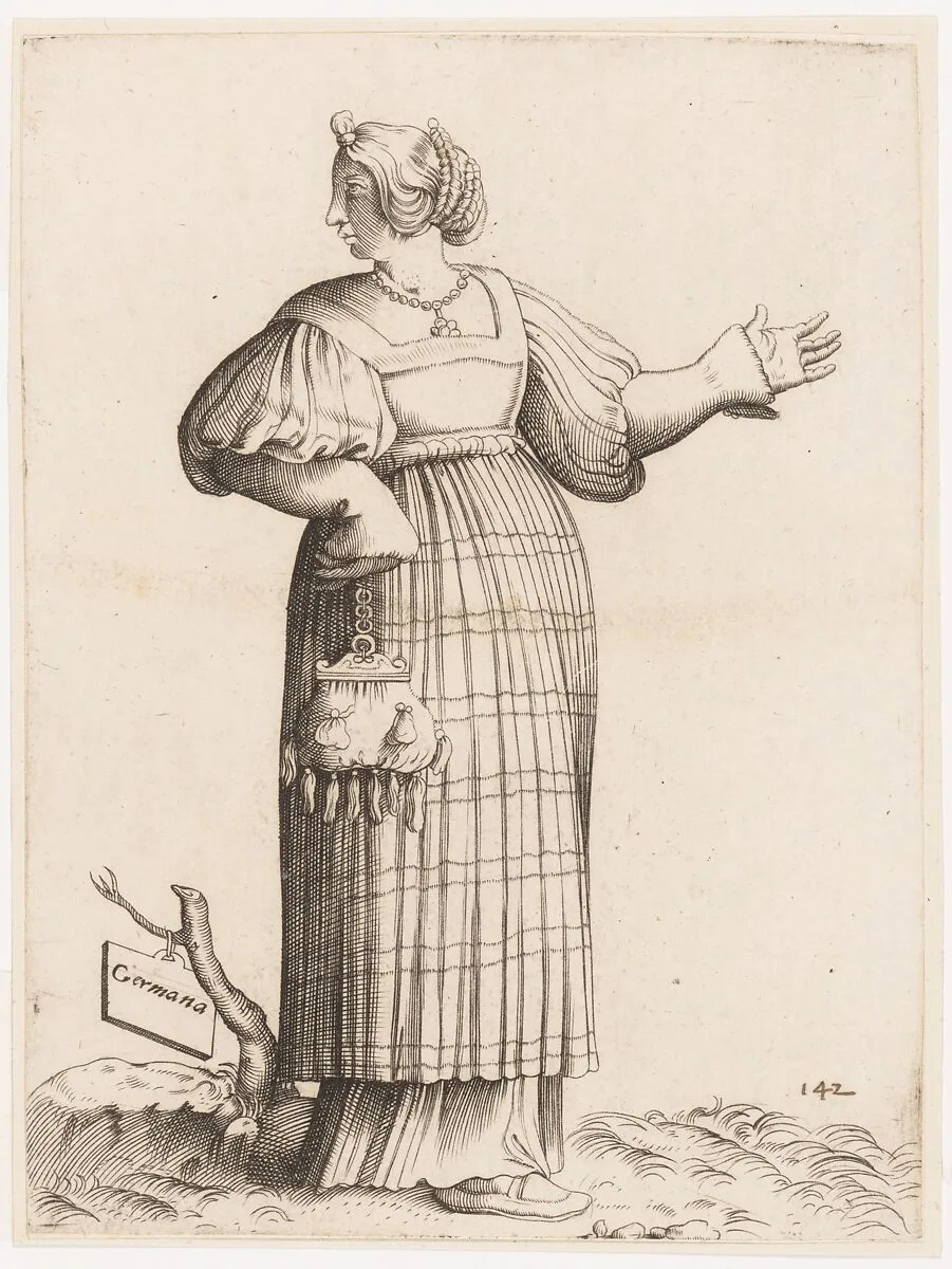 Costume Plate: Woman from Germany — Enea Vico