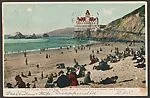 Cliff House, Beach and Seal Rocks, Showing Holiday Crowd on Beach, San Francisco — Unknown