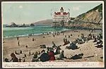 Cliff House, Beach and Seal Rocks, Showing Holiday Crowd on Beach, San Francisco
