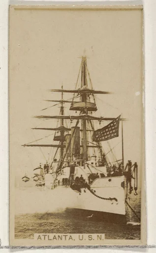 Atlanta, U.S.N., from the Famous Ships series (N50) for Virginia Brights Cigarettes