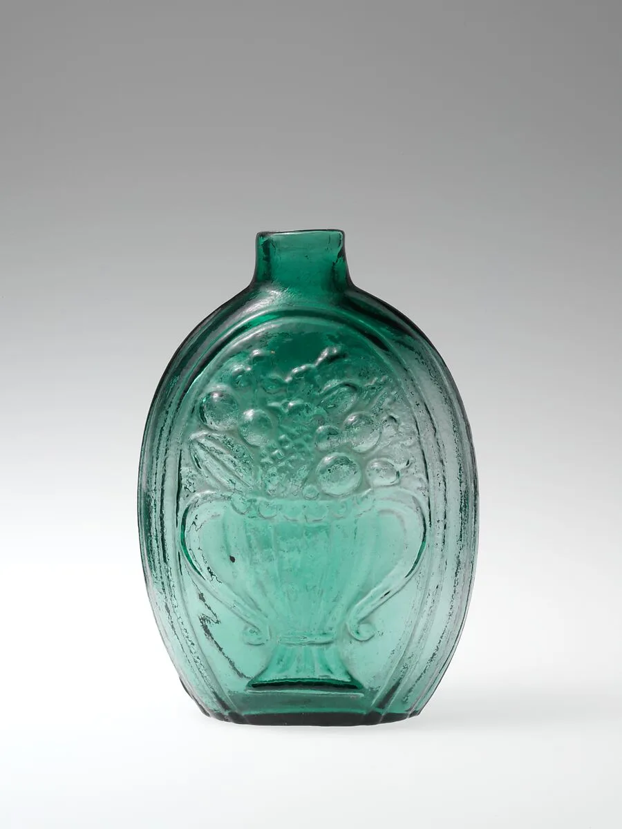 Figured flask — Coventry Glass Works|Keene Glass Works